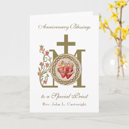 Priester Anniversary Ordination Jungfrau Mary Jesu Karte (Gelbe Blume)