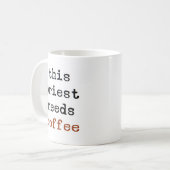 Priester braucht Kaffee-Tasse Kaffeetasse (Vorderseite Links)