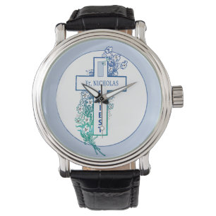 Priester Cross Blume Personalisiert Armbanduhr