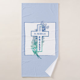 Priester Cross Blume Personalisiert Badehandtuch