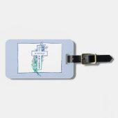 Priester Cross Blume Personalisiert Gepäckanhänger (Vorderseite horizontal)