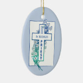 Priester Cross Blume Personalisiert Keramik Ornament (Rechts)