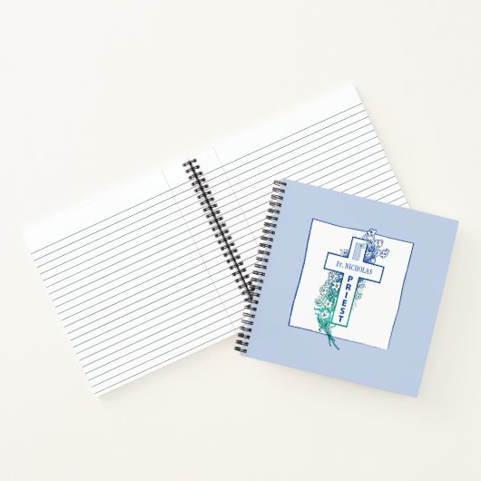 Priester Cross Blume Personalisiert Notizblock (Innenseite)