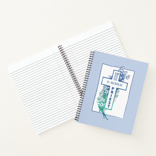 Priester Cross Blume Personalisiert Notizblock (Innenseite)