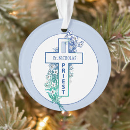 Priester Cross Blume Personalisiert Ornament