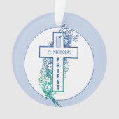 Priester Cross Blume Personalisiert Ornament (Vorderseite)