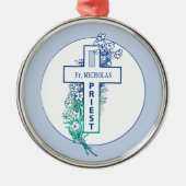 Priester Cross Blume Personalisiert Ornament Aus Metall (Vorne)