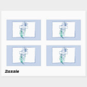 Priester Cross Blume Personalisiert Rechteckiger Aufkleber (Blatt)