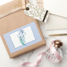 Priester Cross Blume Personalisiert Rechteckiger Aufkleber