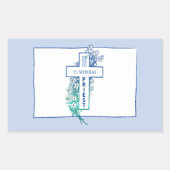 Priester Cross Blume Personalisiert Rechteckiger Aufkleber (Vorderseite)