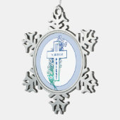 Priester Cross Blume Personalisiert Schneeflocken Zinn-Ornament (Rechts)