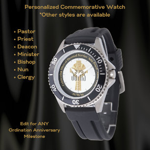 Priester Gift Ordination Jubiläum Sporty Custom Armbanduhr