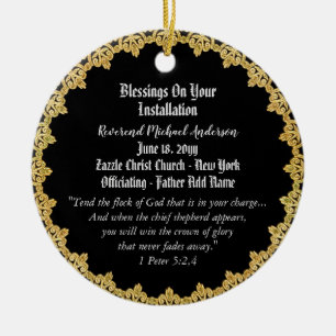 Priester-Installations-Geschenk Personalisierte Pa Keramik Ornament