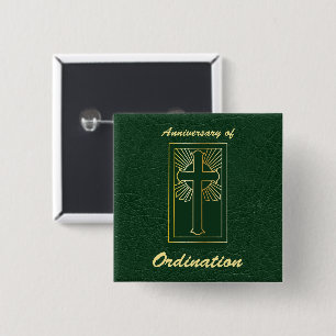 Priester-Jahrestag des Ordination Leder Look Button