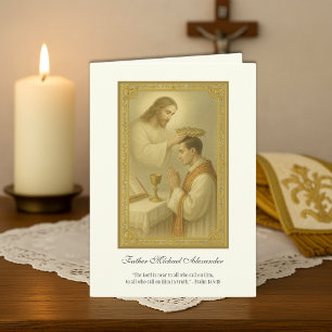 Priester Jesus Krönung Priester Jahrestag Karte
