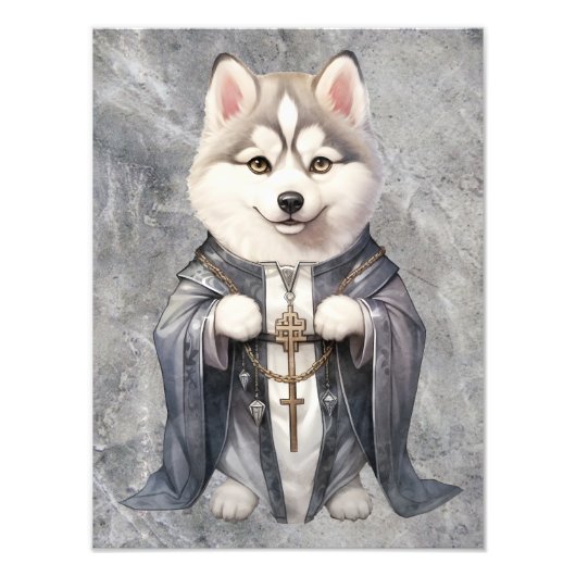 Priester King Siberian Husky Dog Fotodruck (Vorne)