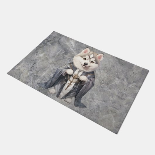 Priester King Siberian Husky Dog Fußmatte (Schrägansicht)