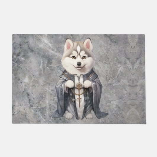 Priester King Siberian Husky Dog Fußmatte (Vorderseite)