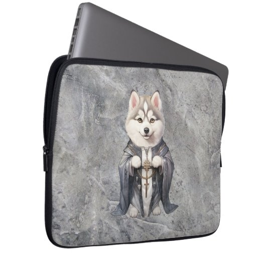 Priester King Siberian Husky Dog Laptopschutzhülle (Vorne Rechts)