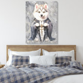 Priester King Siberian Husky Dog Leinwanddruck (Insitu (Schlafzimmer))