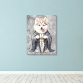 Priester King Siberian Husky Dog Leinwanddruck (Insitu (Holzboden))