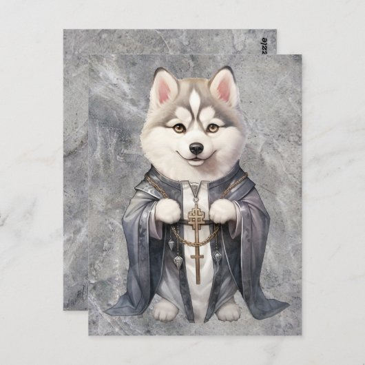 Priester King Siberian Husky Dog Postkarte (Vorne/Hinten)