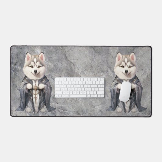 Priester King Siberian Husky Dog Schreibtischunterlage (Tastatur & Maus)