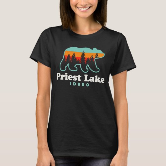 Priester Lake Idaho Camping Bär Spokane Washington T-Shirt (Vorderseite)