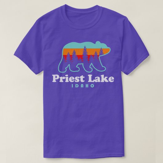 Priester Lake Idaho Camping Bär Spokane Washington T-Shirt (Design vorne)