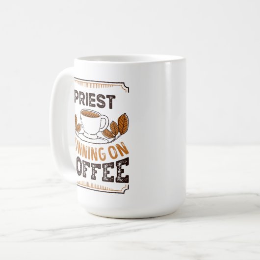 Priester laufen auf Coffee-Coffein-Geschenk Kaffeetasse (Vorderseite Links)