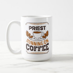 Priester laufen auf Coffee-Coffein-Geschenk Kaffeetasse