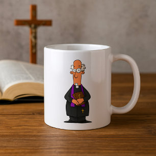 Priester mit Bibel IFunny Geistlicher Charakter Kaffeetasse