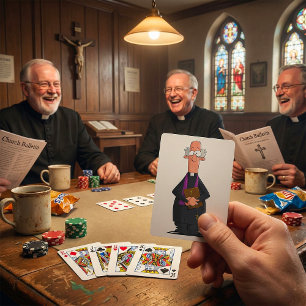 Priester mit Bibel IFunny Geistlicher Charakter Spielkarten
