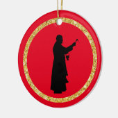 Priester mit Heiligem Wasser Keramik Ornament (Links)