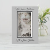 Priester mit Jesus Silver Anniversary Einladung (Stehend Vorderseite)