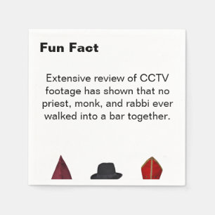 Priester Mönch Rabbiner Hüte Fun Fact Cocktail Serviette