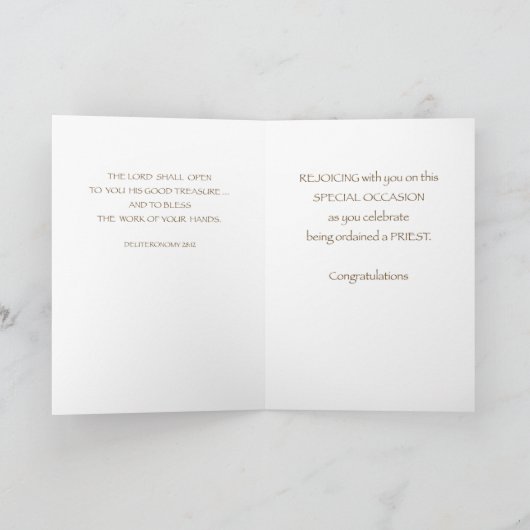 Priester Ordination Anpassbarer Name Datum Tau Kre Karte (Innenseite)