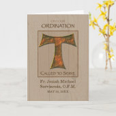 Priester Ordination Anpassbarer Name Datum Tau Kre Karte (Gelbe Blume)