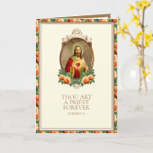 Priester Ordination Heiliges Herz Jesus Elegante Karte (Gelbe Blume)