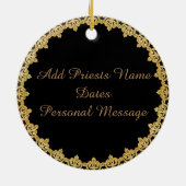 Priester Ordination Jubiläum festgehaltenes Glas C Keramikornament (Hinten)