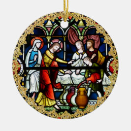 Priester Ordination Jubiläum festgehaltenes Glas C Keramikornament