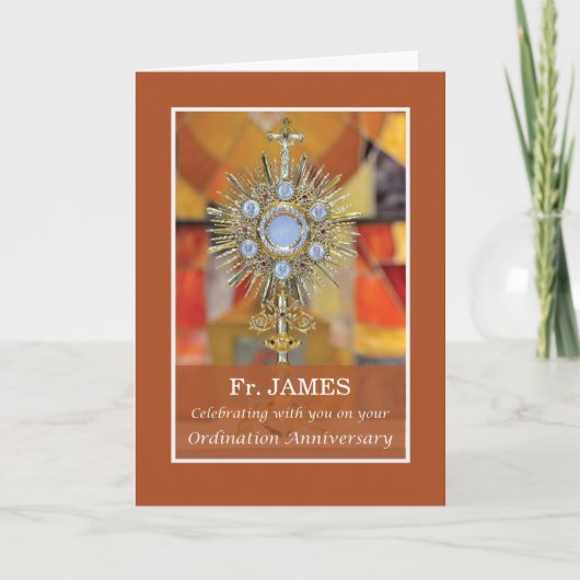 Priester Ordination Jubiläum Monstrance Host Karte (Vorderseite)
