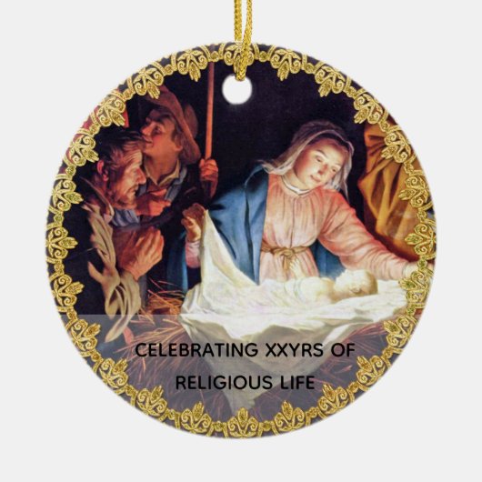 Priester Ordination Jubiläum Nativität Custom Keramik Ornament (Vorne)