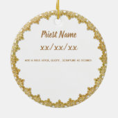 Priester Ordination Jubiläum Nativität Custom Keramik Ornament (Hinten)