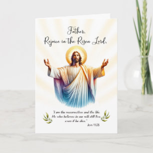Priester Ostern Jesus ist Risen Freude-Schrift Karte