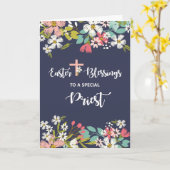 Priester Ostersegnung der Blume des Risen Christi Karte (Gelbe Blume)