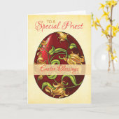 Priester Ostersegnung, Ei mit Lilien Karte (Gelbe Blume)