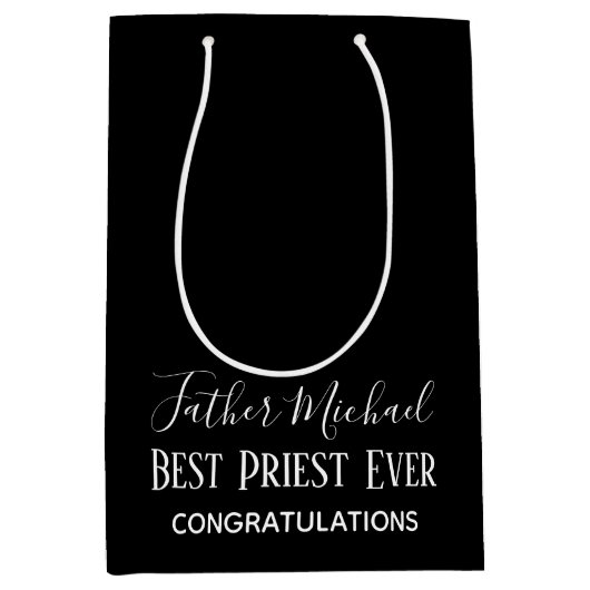 Priester Pastor Clergy Gifts - Einfach Personalisi Mittlere Geschenktüte (Vorderseite)