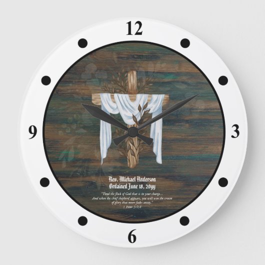 Priester Pastor Deacon Minister Groß Große Wanduhr (Vorderseite)