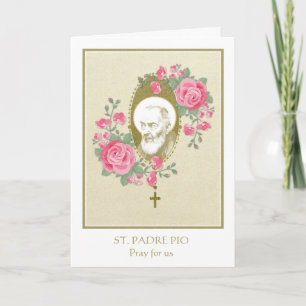 Priester St. Padre Pio Rosary Rose Karte